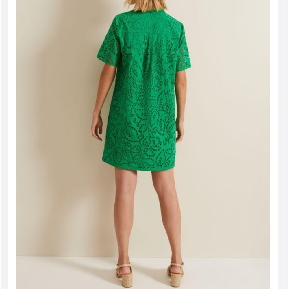 Preston & York Gabby Short Sleeve Above Knee Eyelet Shift Dress
